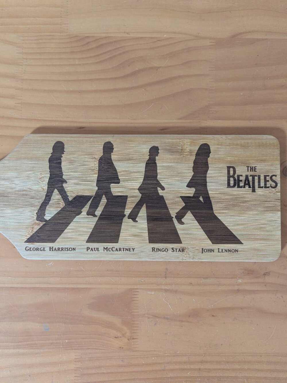 Beatles Engraved 2 Sided Chacuterie Board Bamboo Wall Art Decor 19 x 6.25 in